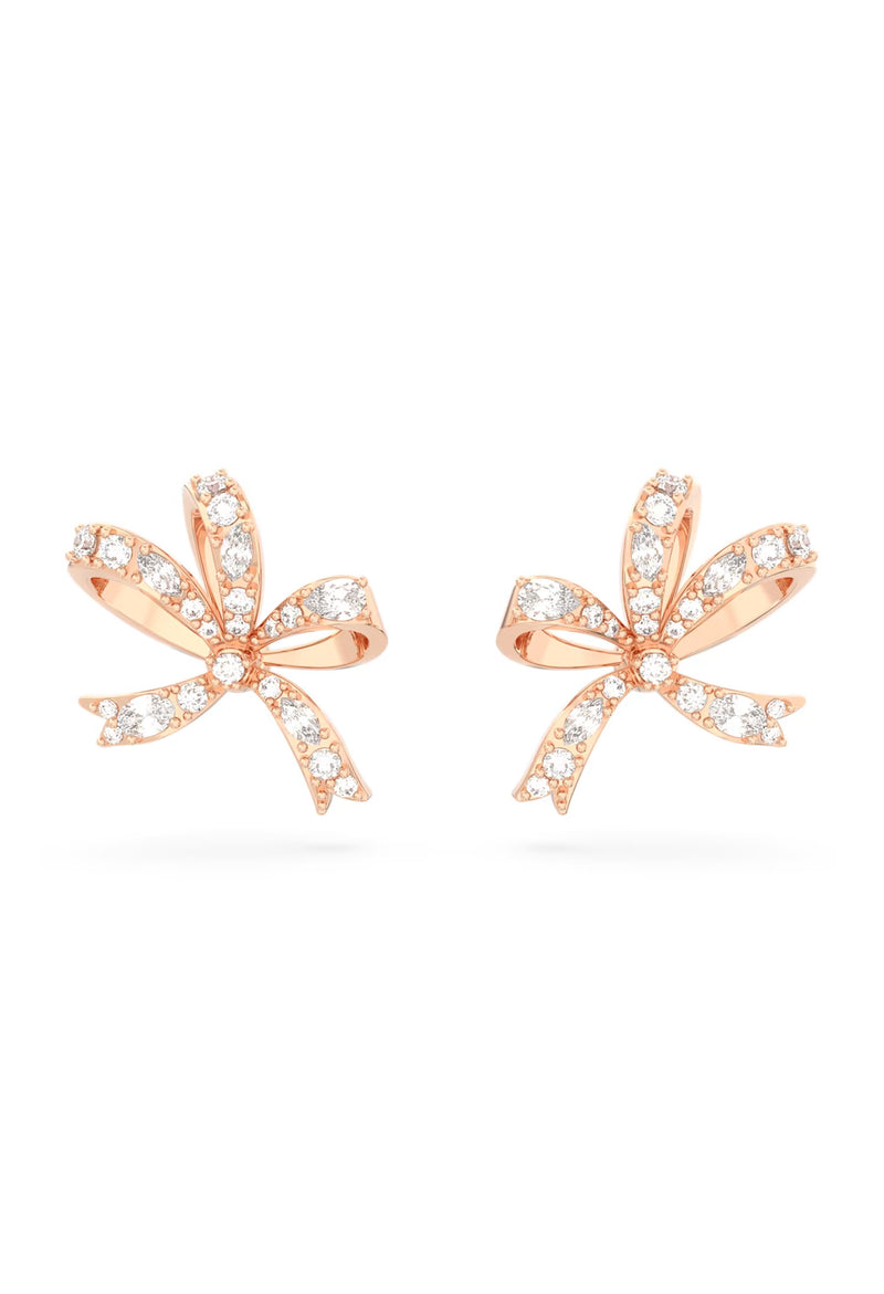 Swarovski Volta Small Bow Earrings Rose Gold Plated