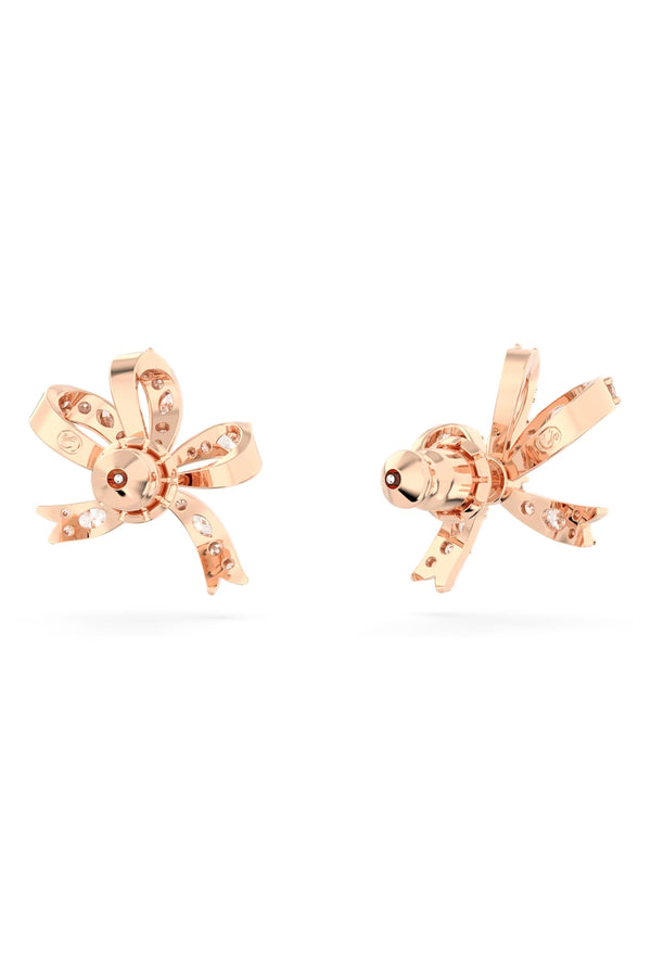 Swarovski Volta Small Bow Earrings Rose Gold Plated