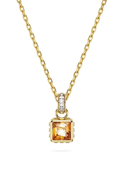 Swarovski Stilla: Yellow Square Cut Pendant Gold Plated