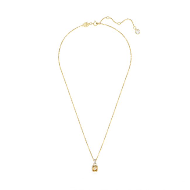 Swarovski Stilla: Yellow Square Cut Pendant Gold Plated