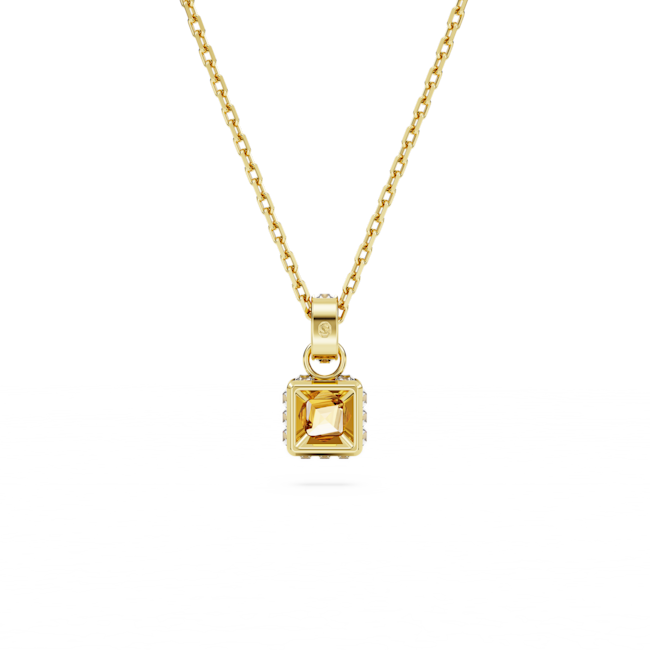 Swarovski Stilla: Yellow Square Cut Pendant Gold Plated