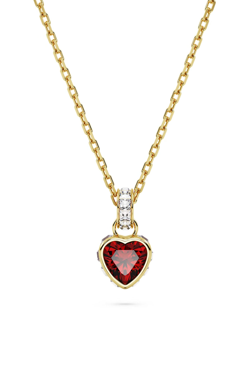 Swarovski Stilla: Red Heart Pendant Gold Plated