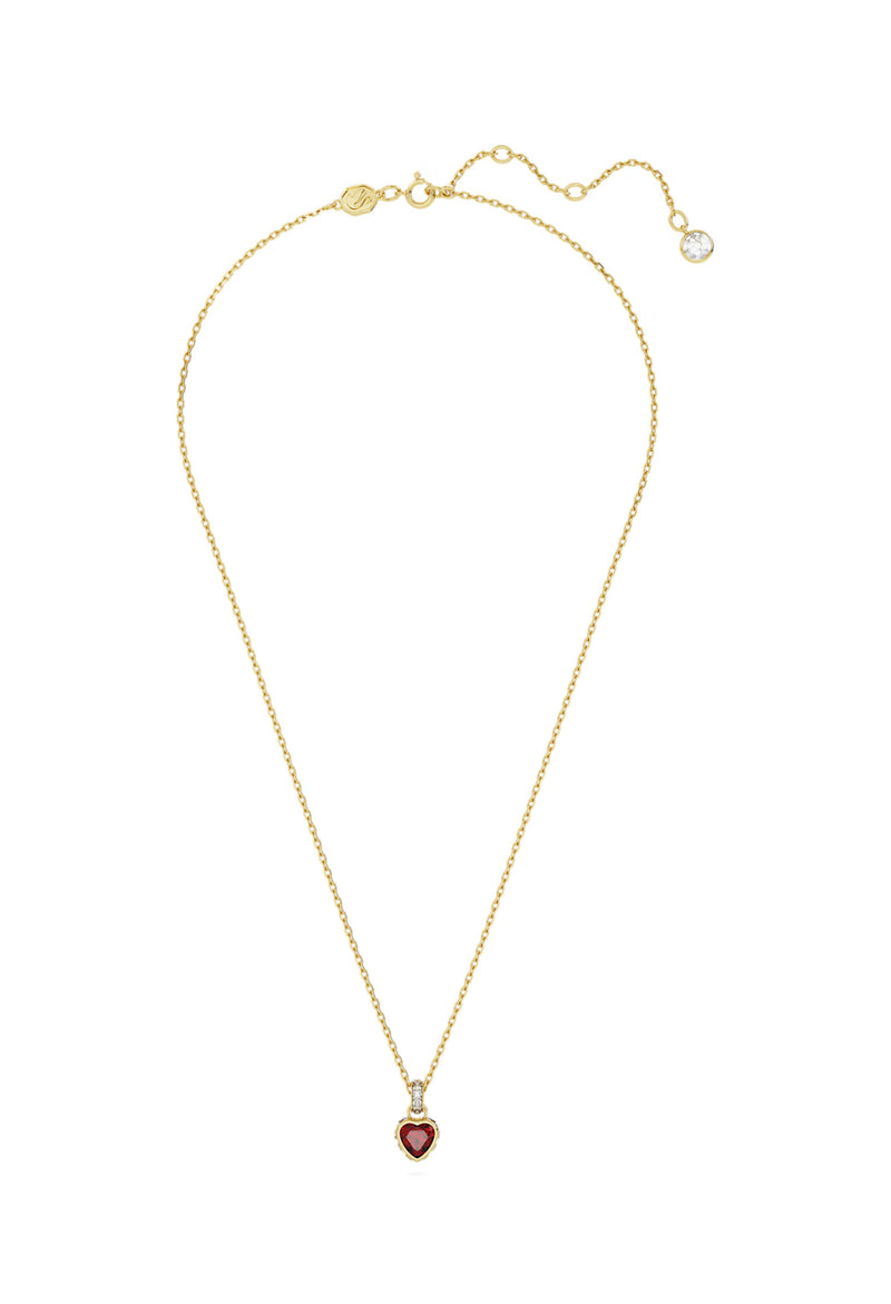 Swarovski Stilla: Red Heart Pendant Gold Plated