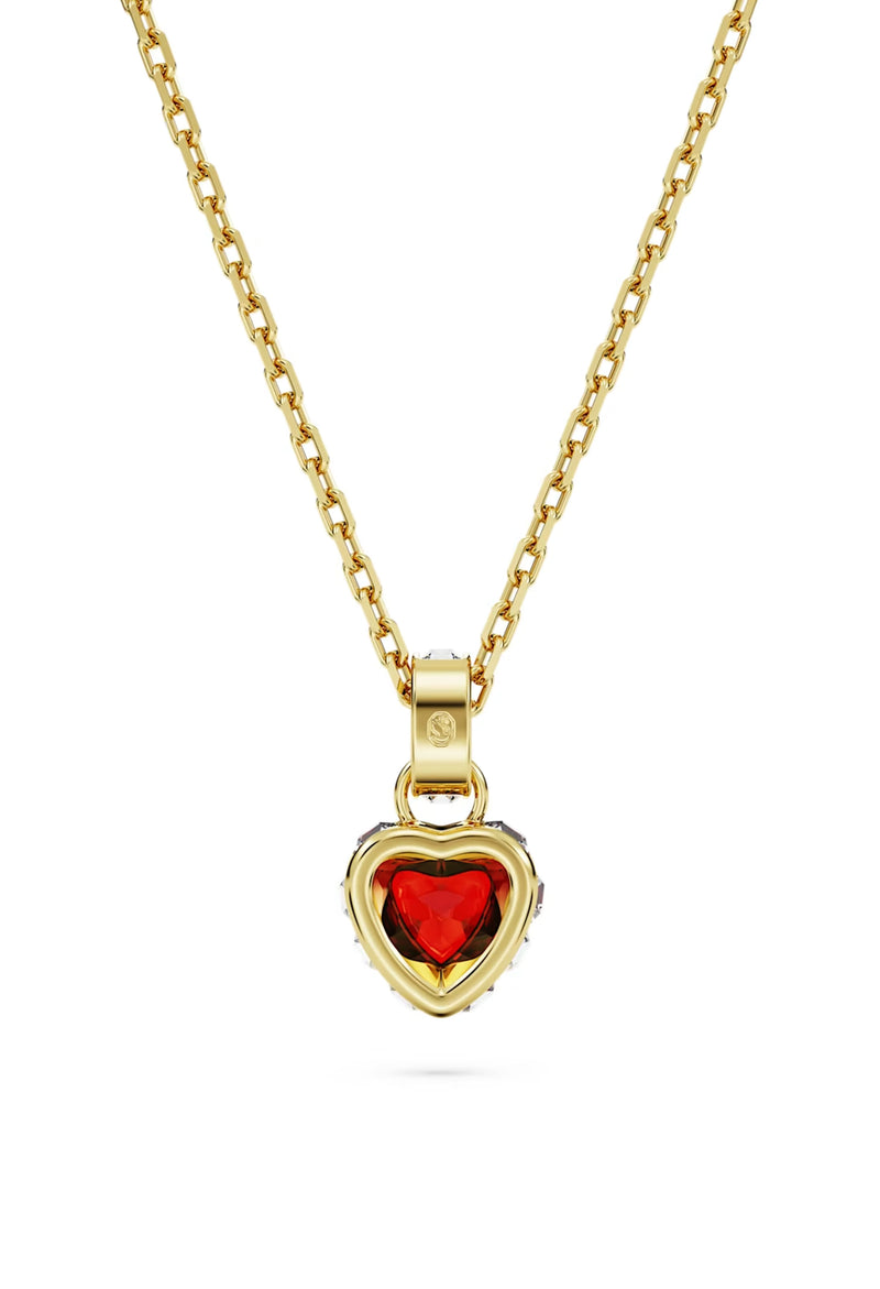 Swarovski Stilla: Red Heart Pendant Gold Plated