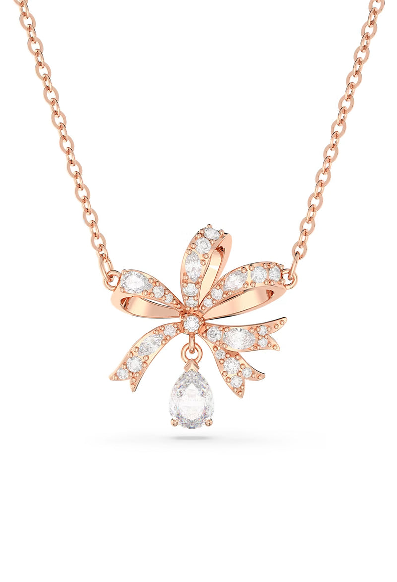 Swarovski Volta Small Bow Necklace Rose Gold Plated