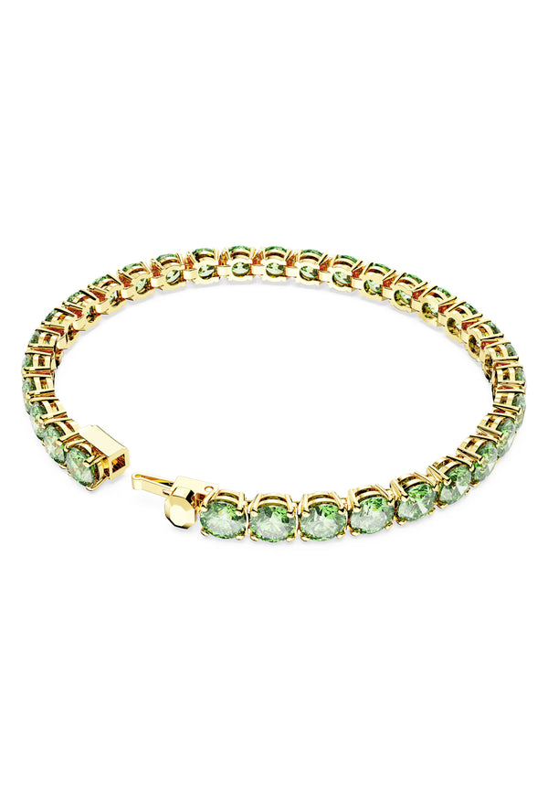 Swarovski Green Matrix Tennis Bracelet Gold Plated