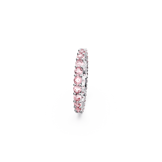 Matrix pink ring from Swarovski. Rhodium plated band with all-around crystal stones offers a unique look.