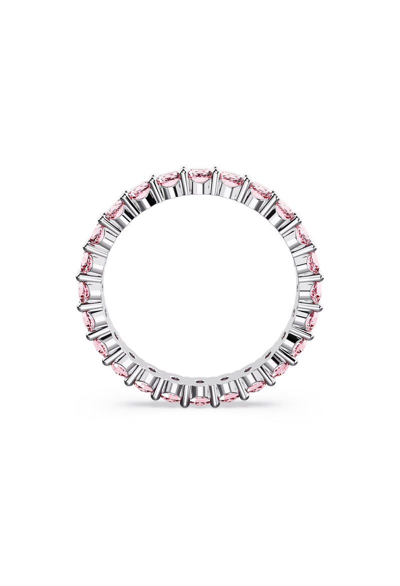Swarovski Matrix Pink Ring Rhodium Plated