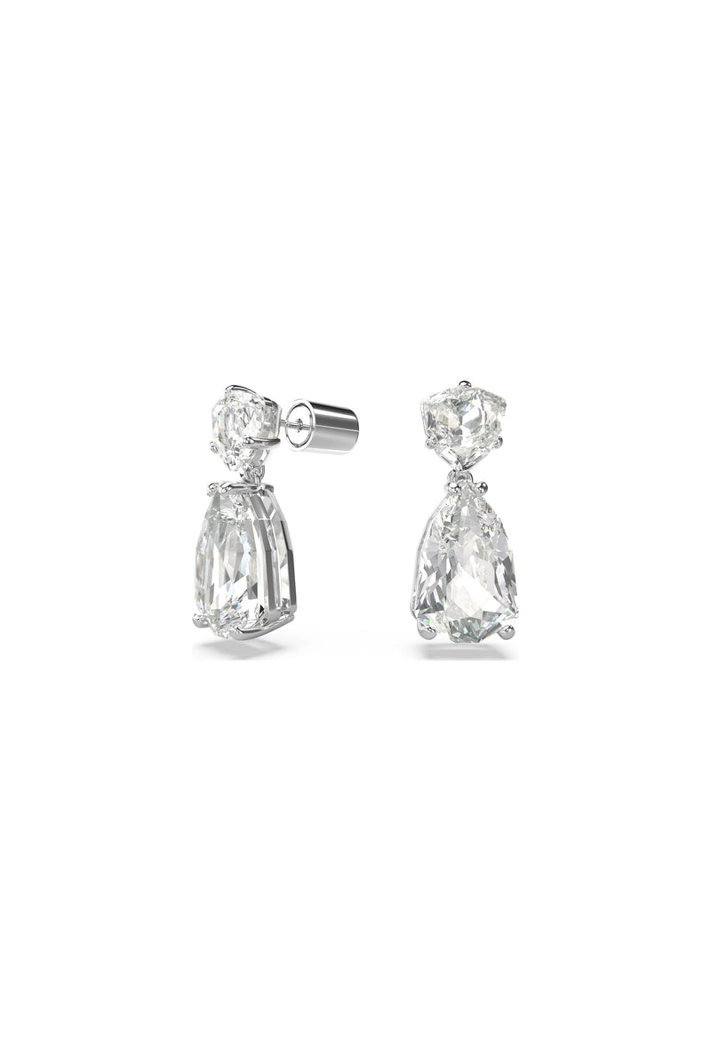 Swarovski Mesmera: Mixed Cuts Drop Earrings Rhodium Plated