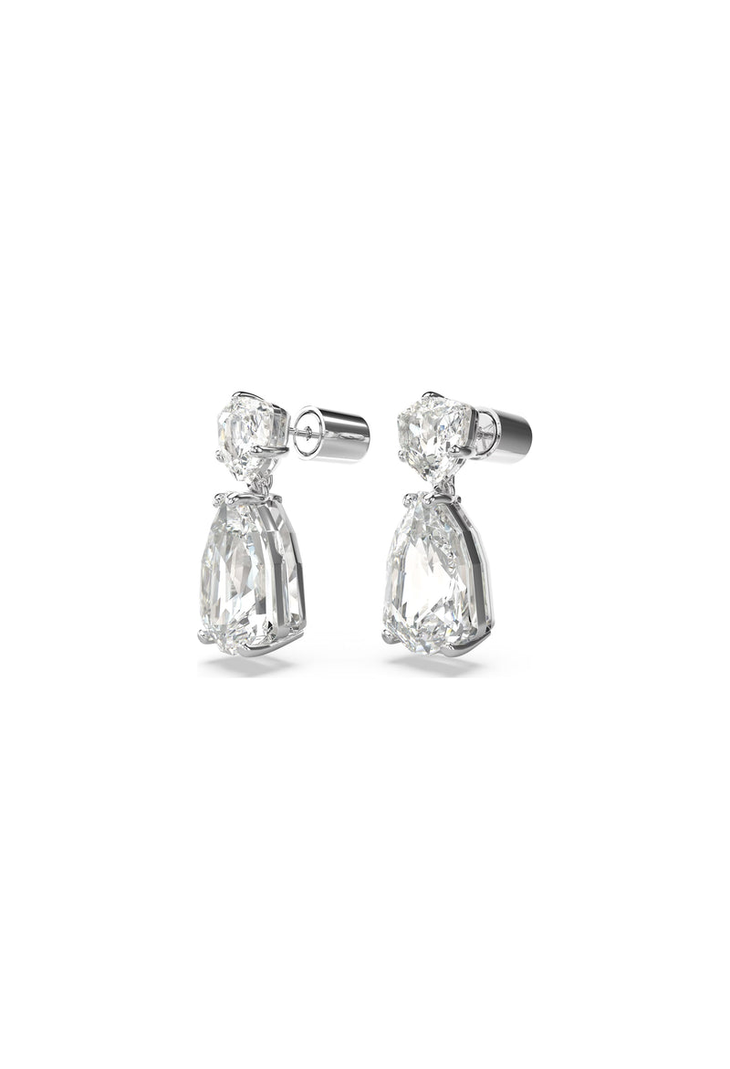 Swarovski Mesmera: Mixed Cuts Drop Earrings Rhodium Plated