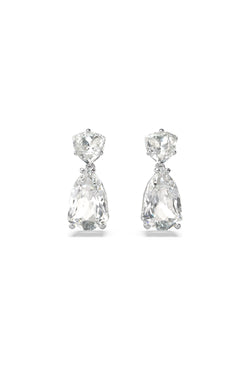 Swarovski Mesmera: Mixed Cuts Drop Earrings Rhodium Plated