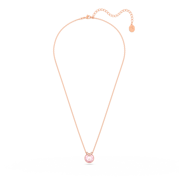Elegant rose gold plated Bella V pink pendant necklace; a stunning piece of Swarovski jewelry.