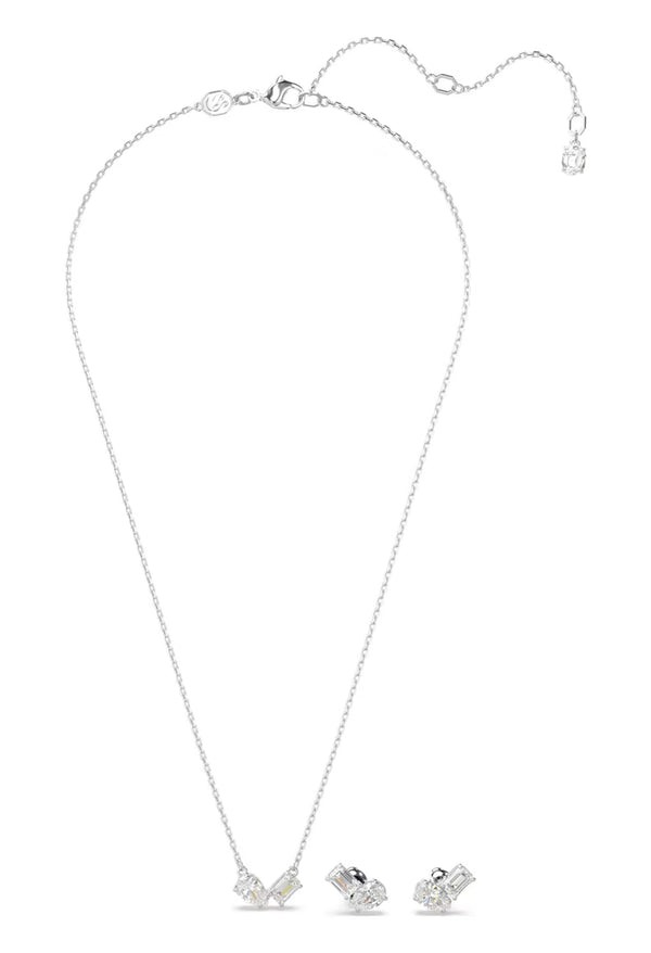 Swarovski Mesmera Mixed Cuts Pendant & Earrings Set Rhodium Plated