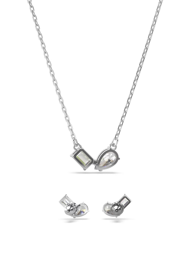 Swarovski Mesmera Mixed Cuts Pendant & Earrings Set Rhodium Plated