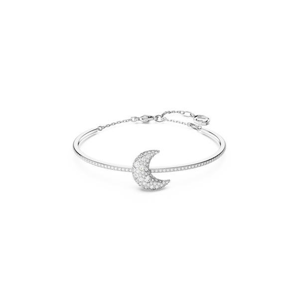 Swarovski Luna Moon Bangle Rhodium Plated **