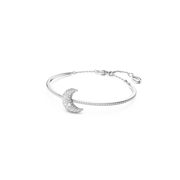 Swarovski Luna Moon Bangle Rhodium Plated **
