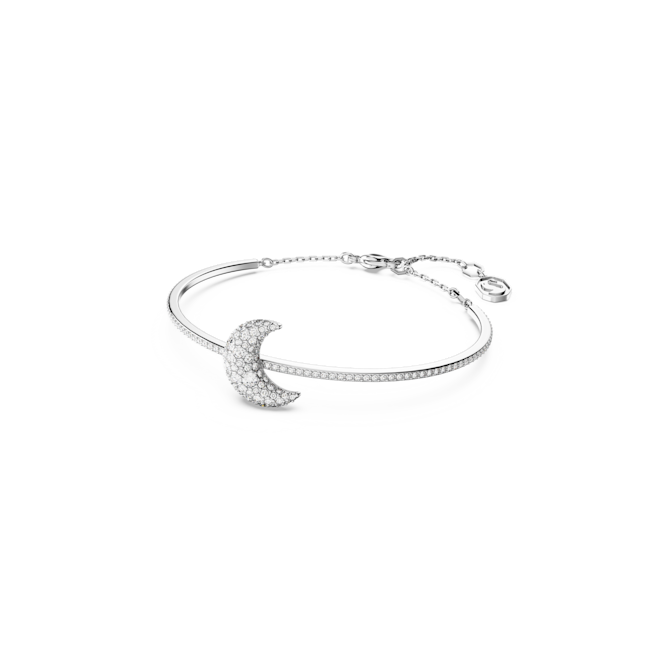 Swarovski Luna Moon Bangle Rhodium Plated **