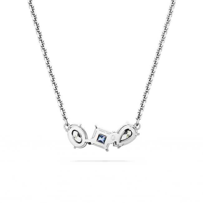 Swarovski Mesmera Mixed Cuts Blue Pendant Rhodium Plated