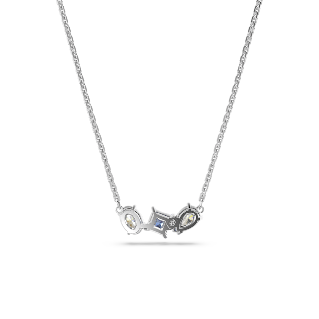 Swarovski Mesmera Mixed Cuts Blue Pendant Rhodium Plated