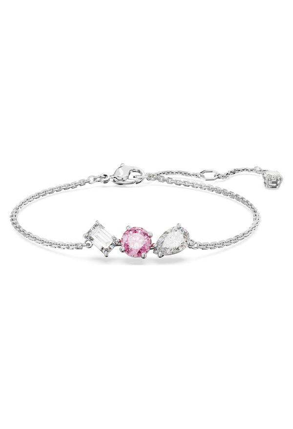 Swarovski Mesmera Mixed Cuts Pink Bracelet Rhodium Plated