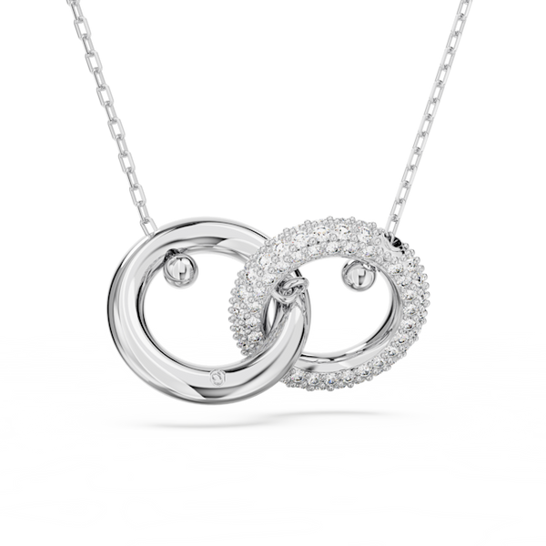 Swarovski Interlocking Loop Pendant Rhodium Plated