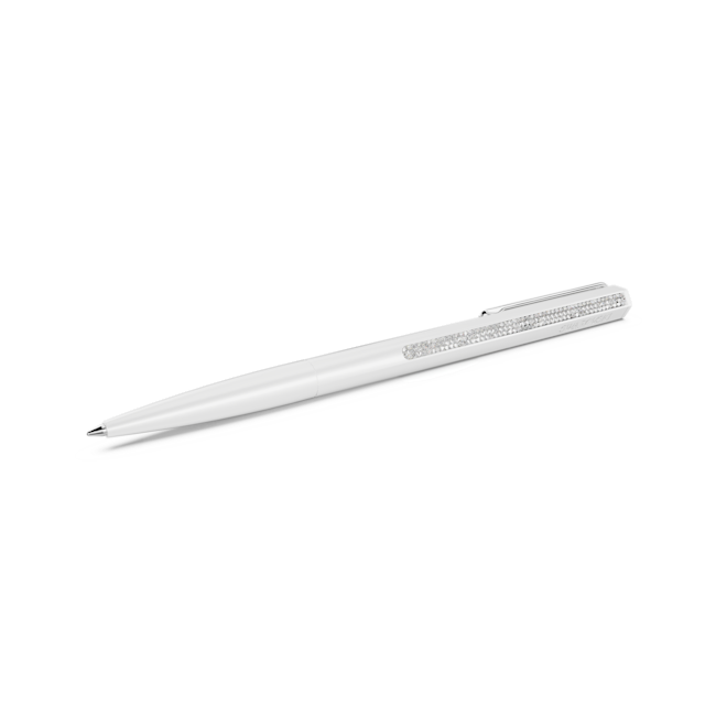 White Swarovski crystal shimmer pen showcases fine crystal detailing along the pen's upper barrel.