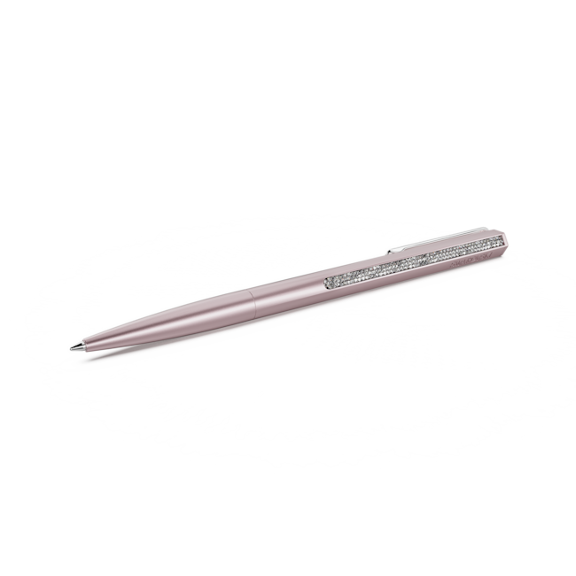 Elegant Swarovski crystal pen in shimmering pink. Octagonal barrel with sparkling crystal detailing. Writing instrument.