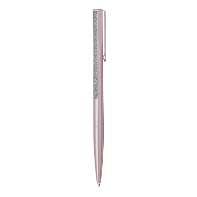 Close-up of the Swarovski Crystal Shimmer Pen in pink, featuring an octagonal barrel design adorned with crystals.