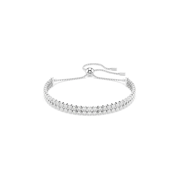 Swarovski Matrix Double Row Tennis Bracelet Rhodium Plated