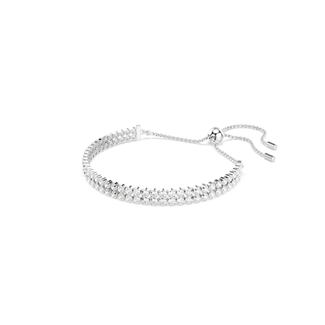 Swarovski Matrix Double Row Tennis Bracelet Rhodium Plated