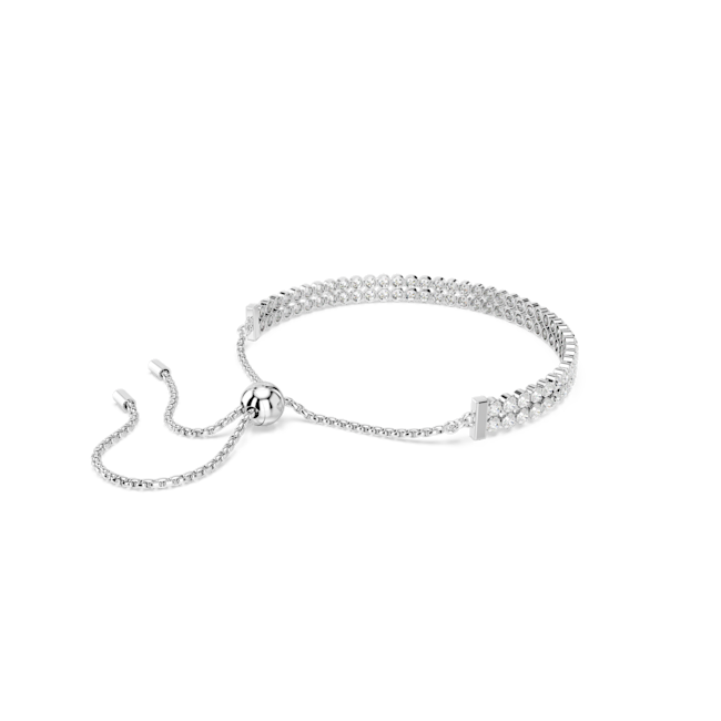 Swarovski Matrix Double Row Tennis Bracelet Rhodium Plated