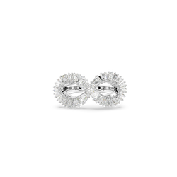 Elegant infinity ring by Swarovski, showcasing rhodium plating and dazzling crystal embellishments.