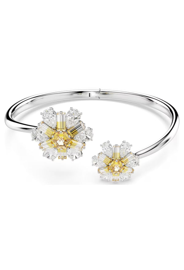 Swarovski Idyllia Flower Bangle Rhodium Plated