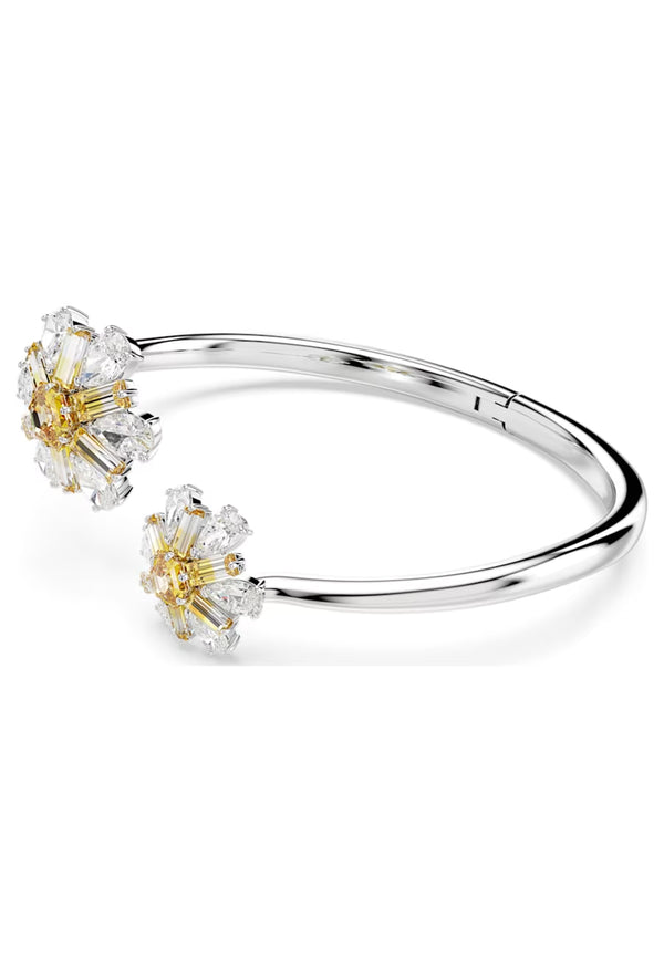 Swarovski Idyllia Flower Bangle Rhodium Plated