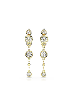 Swarovski Imber Round Cut Drop Earrings Gold Plated