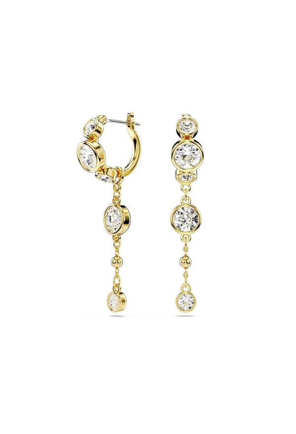 Swarovski Imber Round Cut Drop Earrings Gold Plated