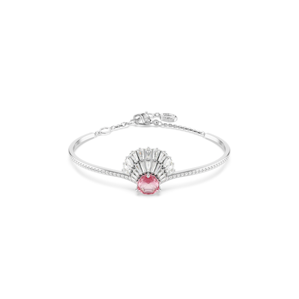 Swarovski Idyllia Pink Shell Bangle Rhodium Plated **