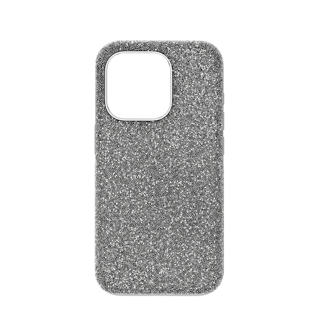 Sparkling iPhone 15 Pro case adorned with genuine Swarovski crystals. Adds shimmering style and protection to your phone.
