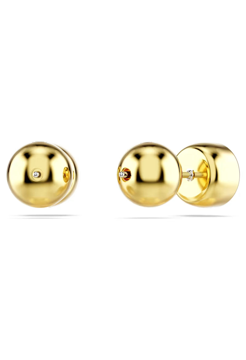 Swarovski Imber Round Cut Bezel Set Stud Earrings Gold Plated