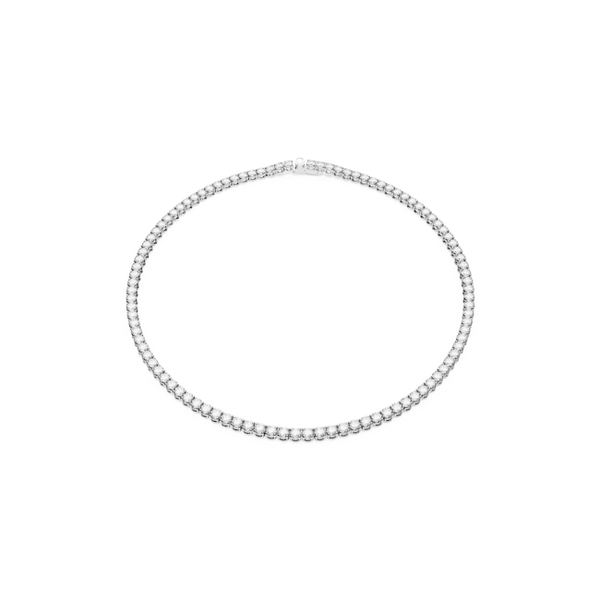 Swarovski Matrix Tennis Necklace Rhodium Plated