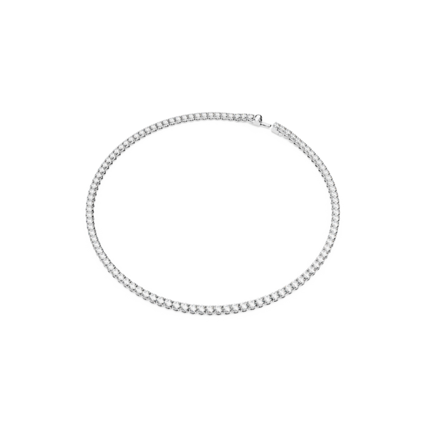 Swarovski Matrix Tennis Necklace Rhodium Plated