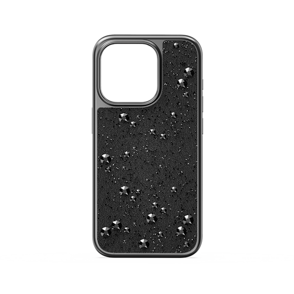 Swarovski High Black Flat Back Crystal iPhone 15 Pro Case