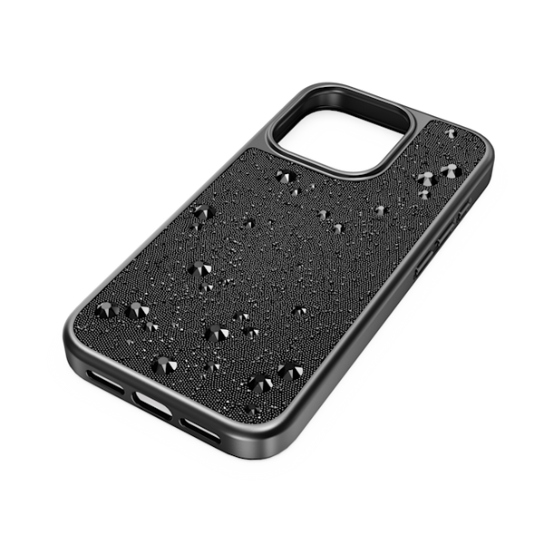 Swarovski High Black Flat Back Crystal iPhone 15 Pro Case