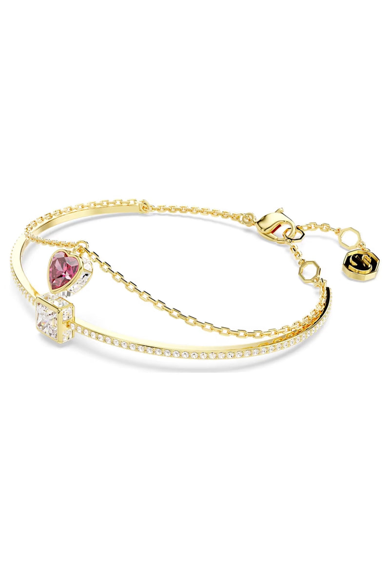 Swarovski Heart Red Stilla Bangle Gold Plated