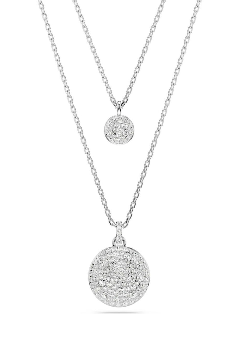 Swarovski Meteora Double Layer Pendant Rhodium Plated