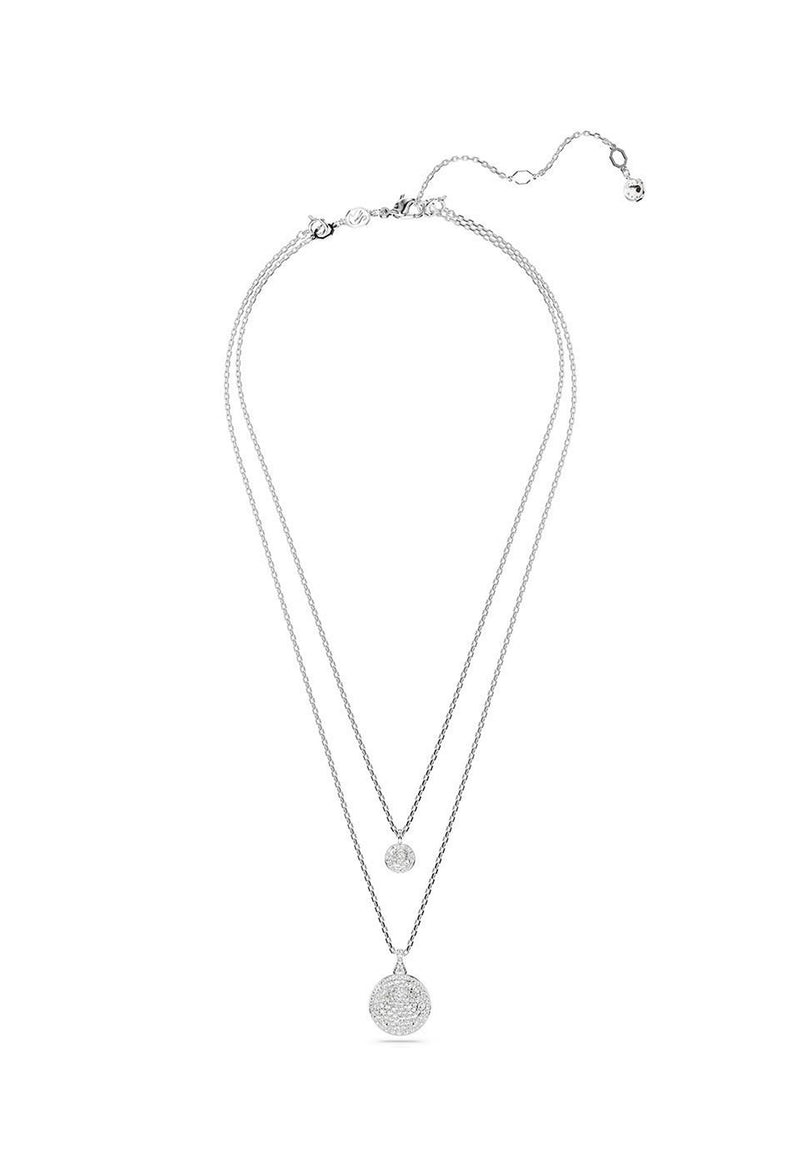 Swarovski Meteora Double Layer Pendant Rhodium Plated