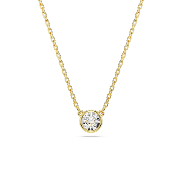 Swarovski Imber Round Cut Bezel Set Pendant Gold Plated