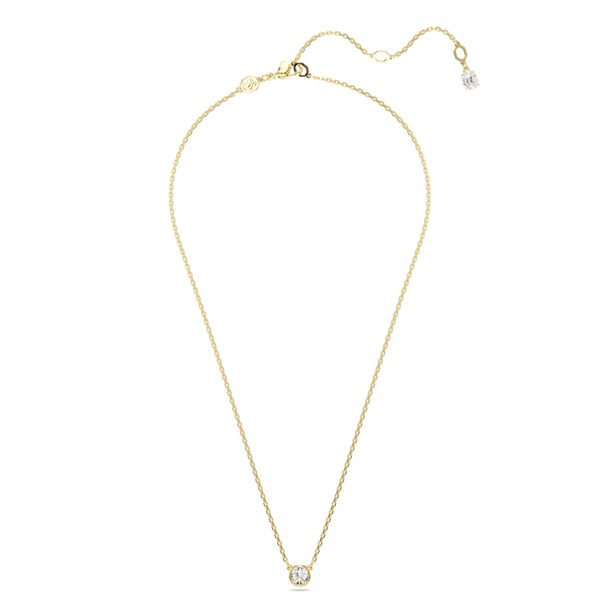Swarovski Imber Round Cut Bezel Set Pendant Gold Plated