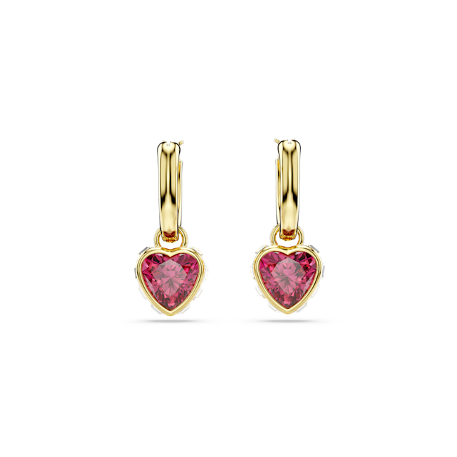 ピアス SWAROVSKI Stilla heart drop earrings 5684760 Swarovski Stilla Red Heart Drop Earrings Gold Plated – OD's