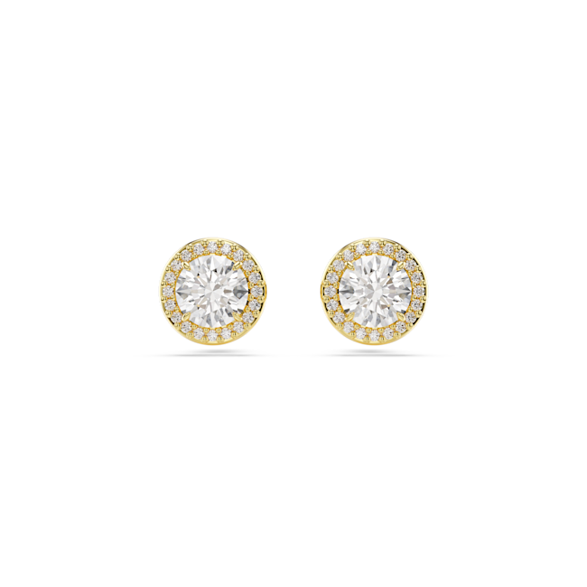 The Swarovski Una stud earrings, a gold-tone plated jewelry from Swarovski, available at OD’s Jewellers in St Helens.